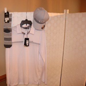 Bundle Deal All items new Travis Mathew Brand – Medium Shirt, Hat , Socks